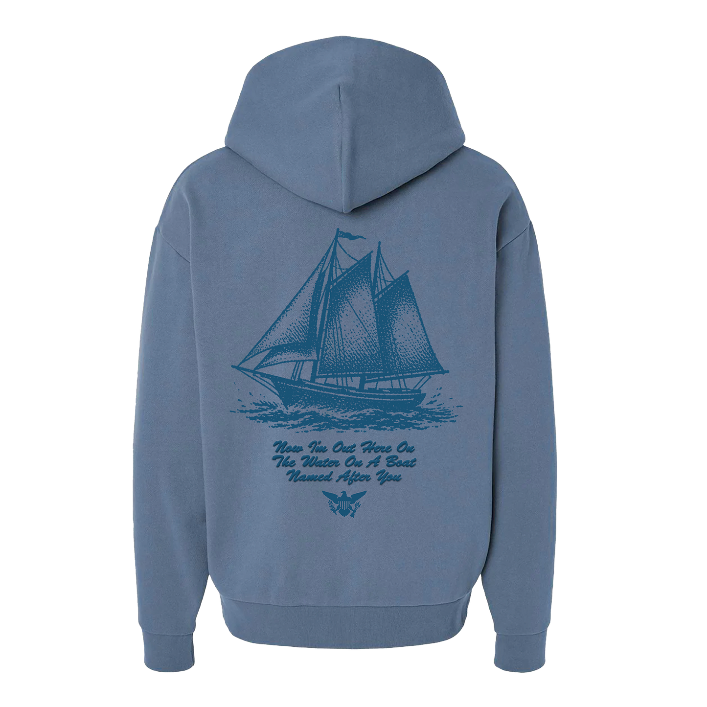 Deep Blue Puff Print Hoodie