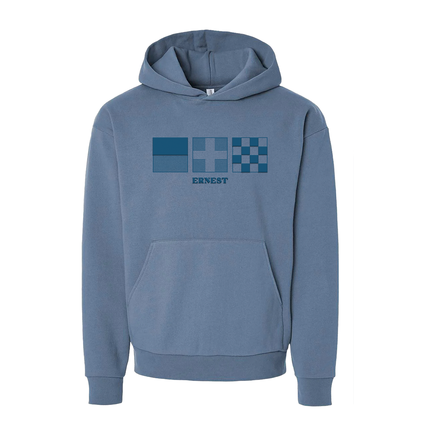 Deep Blue Puff Print Hoodie