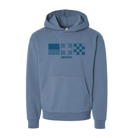 Deep Blue Puff Print Hoodie