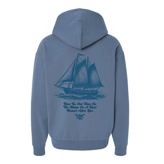 Deep Blue Puff Print Hoodie